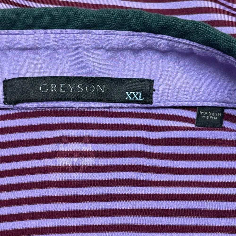 Greyson Purple Pink Striped Polo Size XXL Short Sleeve Golf Polo - Picture 4 of 8